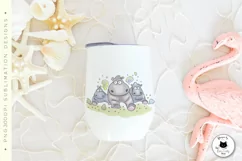 Funny Hippo Stampede Animal Illustration | Animal PNG Design Product Image 5