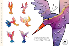 Cute Hummingbird Sublimation Designs | Animal Clipart Product Image 3