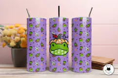 Kawaii Frog Sublimation Designs | Halloween Pattern Wraps Product Image 4