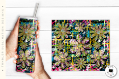 Boho Floral Tumbler Wrap | Alternative Tumbler Design Product Image 3