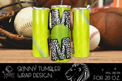 Tenis Mom 20 Oz. Skinny Tumbler Wrap Sublimation Design Product Image 3