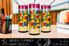 Blocks Pencil 20 Oz. Skinny Tumbler Wrap Sublimation Product Image 1