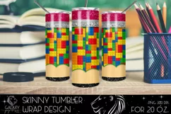 Blocks Pencil 20 Oz. Skinny Tumbler Wrap Sublimation Product Image 2