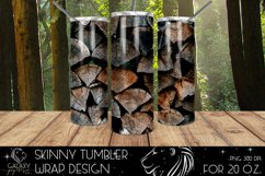 Wood 20 Oz. Skinny Tumbler Wrap Sublimation Design Product Image 1