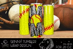 Softball Mom 20 Oz. Skinny Tumbler Wrap Sublimation Design Product Image 3