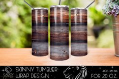 Wood 20 Oz. Skinny Tumbler Wrap Sublimation Design Product Image 1