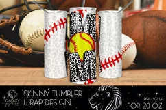 Softball Mom 20 Oz. Skinny Tumbler Wrap Sublimation Design Product Image 3