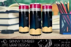Galaxy Pencil 20 Oz. Skinny Tumbler Wrap Sublimation Product Image 2