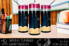 Galaxy Pencil 20 Oz. Skinny Tumbler Wrap Sublimation Product Image 1