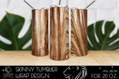 Wood 20 Oz. Skinny Tumbler Wrap Sublimation Design Product Image 3