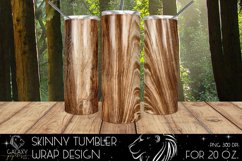 Wood 20 Oz. Skinny Tumbler Wrap Sublimation Design Product Image 1