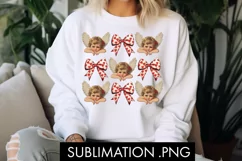 Valentine Coquette Heart Bow Angel PNG Sublimation Product Image 2