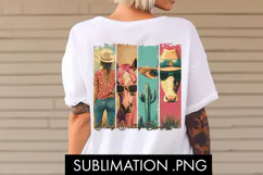 Retro Western Cowgirl PNG Sublimation Product Image 3
