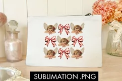 Valentine Coquette Heart Bow Angel PNG Sublimation Product Image 3