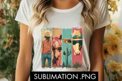 Retro Western Cowgirl PNG Sublimation Product Image 1