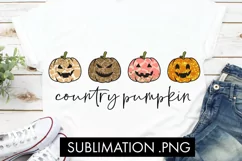 Country Pumpkin Western Halloween Sublimation PNG Product Image 2