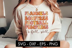 Flannels Bonfires Football Pumpkins SVG Cut File PNG Product Image 2
