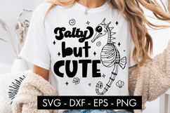 Salty But Cute Skeleton Seahorse SVG PNG Product Image 1