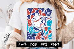 Floral Baseball SVG PNG Sublimation Product Image 1