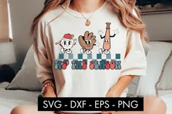 Retro Baseball Tis' The Season SVG PNG Cut file Product Image 2