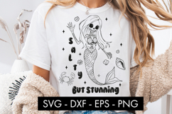 Salty But Stunning Skeleton Mermaid SVG PNG Product Image 1