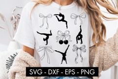 Gymnast Coquette SVG Minimalist Bow PNG Product Image 1
