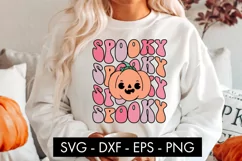 Spooky Pumpkin Halloween SVG Cut File PNG Sublimation Product Image 1