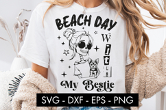 Beach Day With My Bestie Dog Mom SVG PNG Product Image 1