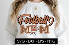 Retro Football Mom SVG Cut File PNG Sublimation Product Image 1