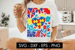 Abstract Botanical Flowers Autism SVG PNG Sublimation Product Image 1
