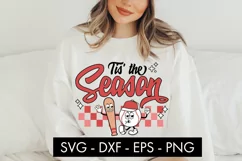 Retro Baseball Tis' The Season SVG PNG Cut file Product Image 1