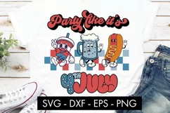 Retro Party Like It's 4th July SVG PNG Cut file Product Image 2