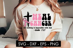 Heal Cancer He Can God Breast Cancer SVG Cut file Product Image 2