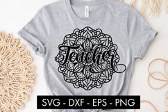 Teacher Mandala SVG Cut file Sublimation Product Image 3