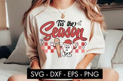 Retro Baseball Tis' The Season SVG PNG Cut file Product Image 2