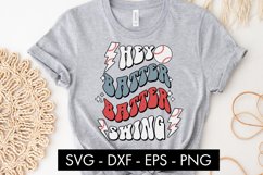 Retro Baseball Hey Batter Batter Swing SVG PNG Cut file Product Image 3