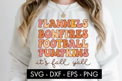 Flannels Bonfires Football Pumpkins SVG Cut File PNG Product Image 3
