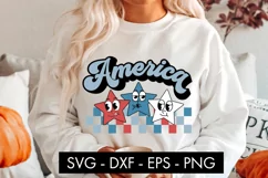 Retro America 4th July SVG PNG Cut file Product Image 1
