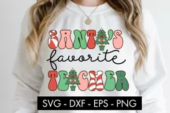 Santa's Favorite Teacher SVG Cut File PNG Product Image 3