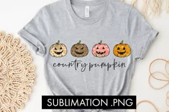 Country Pumpkin Western Halloween Sublimation PNG Product Image 3
