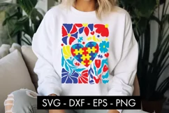 Abstract Botanical Flowers Autism SVG PNG Sublimation Product Image 2