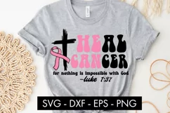 Heal Cancer He Can God Breast Cancer SVG Cut file Product Image 3