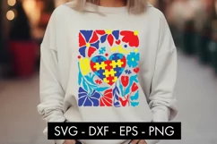 Abstract Botanical Flowers Autism SVG PNG Sublimation Product Image 3
