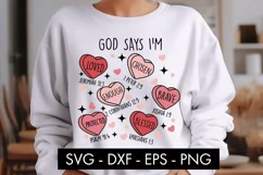 Religious Valentine Candy Heart SVG PNG Sublimation Product Image 1