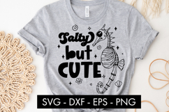 Salty But Cute Skeleton Seahorse SVG PNG Product Image 3