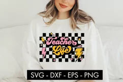 Retro Teacher Life SVG Cut File PNG Sublimation Product Image 3