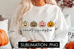 Country Pumpkin Western Halloween Sublimation PNG Product Image 1