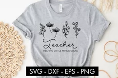 Teacher Helping Little Minds Grow SVG Cut File PNG Product Image 3