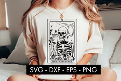Tarot Card The Coffee Lover SVG Cut File PNG Product Image 3