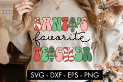 Santa's Favorite Teacher SVG Cut File PNG Product Image 1